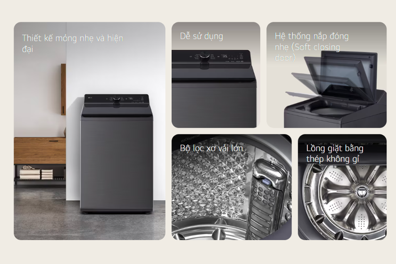 Máy giặt LG cửa trên T2314DX5G và T2516DX5G nào phù hợp với gia đình nhiều người 