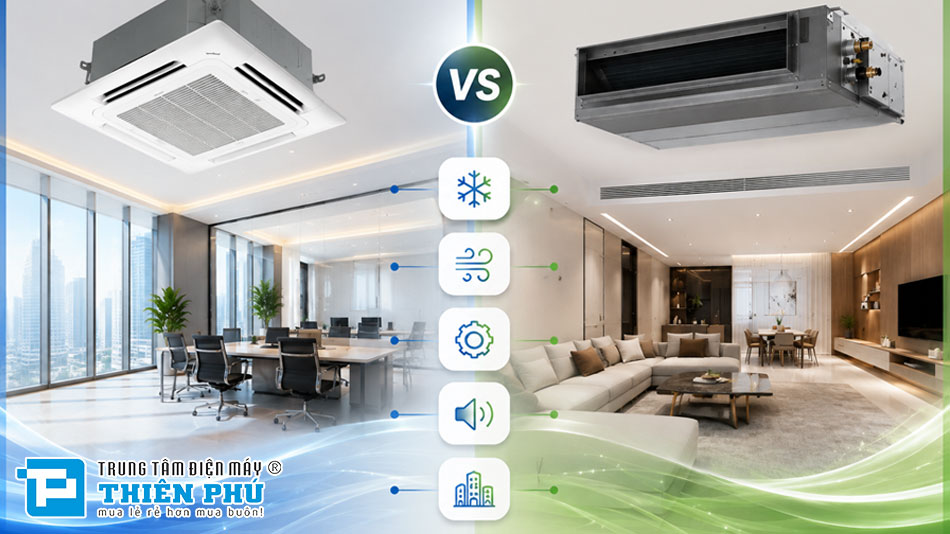 Nên chọn Mitsubishi FDUM100CSZ-W5 hay FDT100CNZ-W5 cho phòng khách?