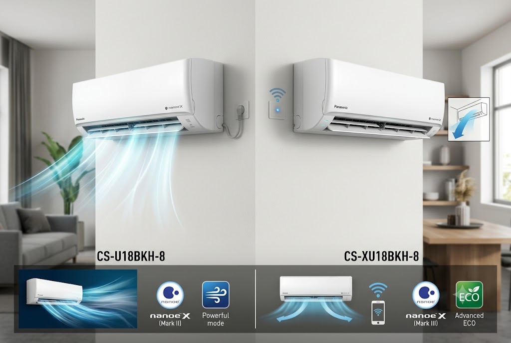 So sánh điều hòa Panasonic CS-XU18BKH-8 và dòng CS-U18BKH-8: Đâu là sự khác biệt?