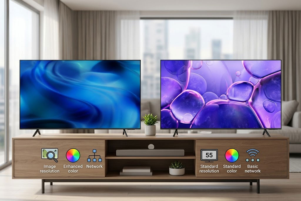 So sánh hai model tivi Samsung 55 inch UA55U8500H và UA55U8000H có gì khác biệt?
