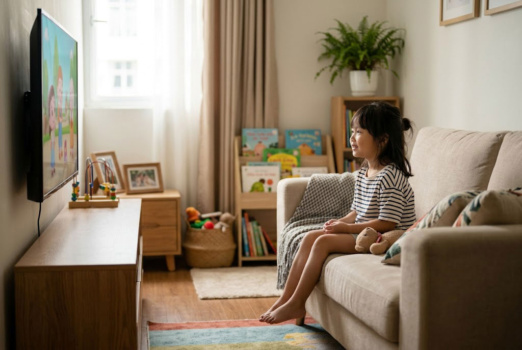 Hướng dẫn chọn khoảng cách xem tivi an toàn để bảo vệ mắt cho trẻ nhỏ