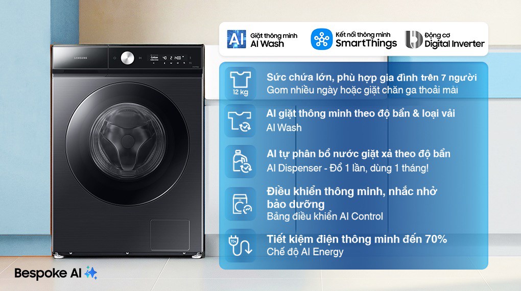 Cách reset máy giặt Samsung 12kg giá rẻ WW12CB944DGB/SV như thế nào?