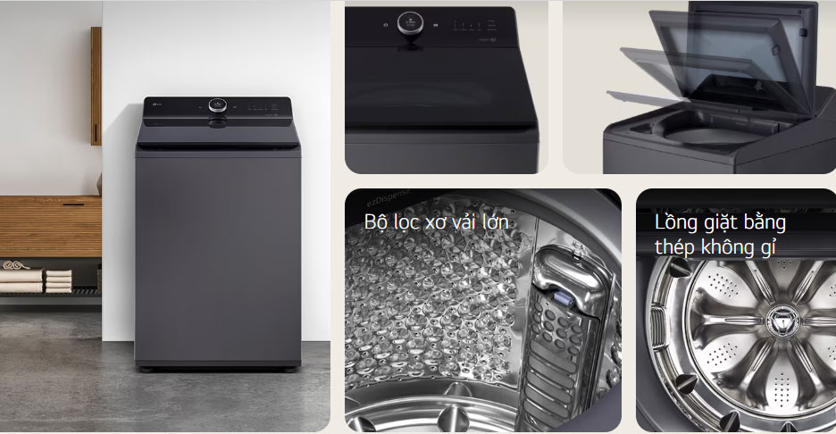 Khối lượng giặt 22kg - Máy giặt LG cửa trên T2522AX7G phù hợp với ai
