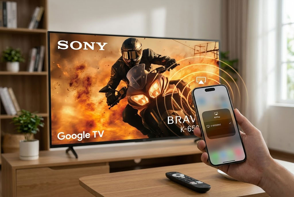Hướng dẫn cách chiếu màn hình iPhone lên Google Tivi Sony qua AirPlay 2
