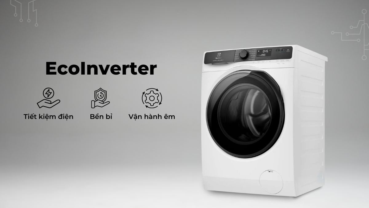 Động cơ Eco Inverter có thực sự giúp máy giặt Electrolux 10kg EWF1023P5WC tiết kiệm điện
