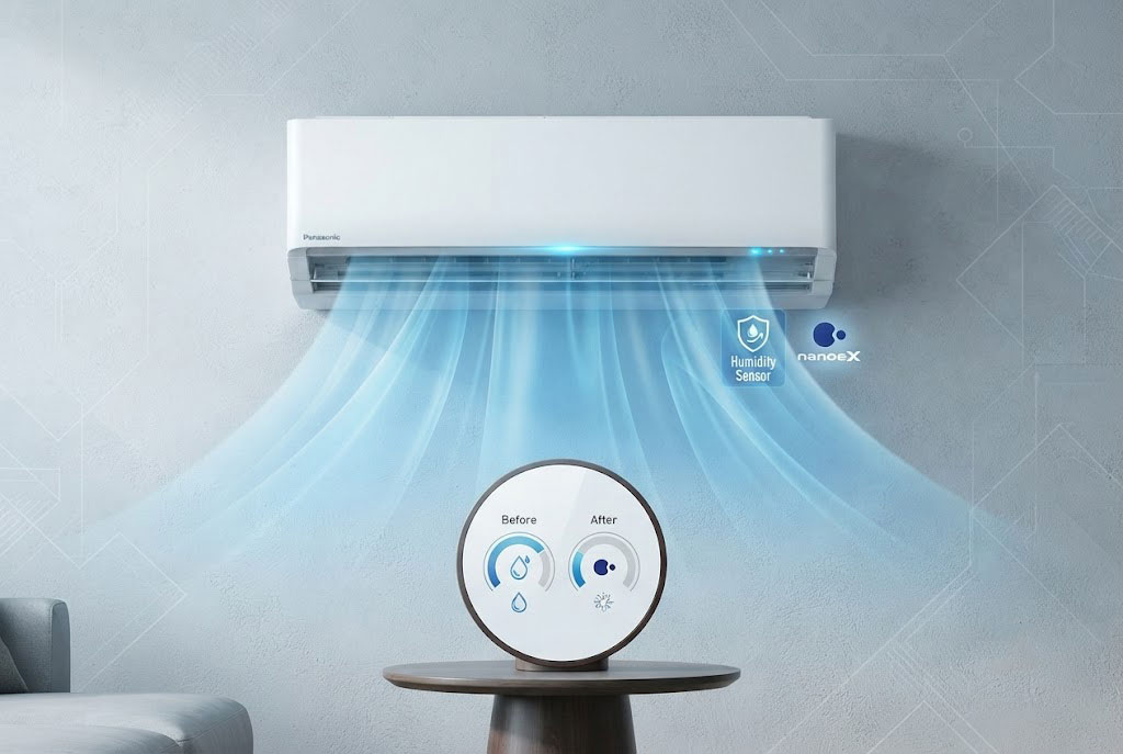 Cảm biến Humidity Sensor trên điều hòa Panasonic CS-XU24BKH-8 cứu cánh cho mùa nồm ẩm ra sao?