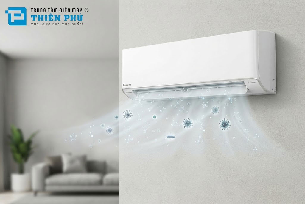 Lá chắn công nghệ 24/7: Sức mạnh diệt khuẩn từ Nanoe-X thế hệ 3 trên điều hòa Panasonic CS-XZ9BKH-8