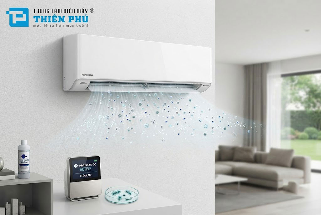 Lá chắn công nghệ 24/7: Sức mạnh diệt khuẩn từ Nanoe-X thế hệ 3 trên điều hòa Panasonic CS-XZ9BKH-8
