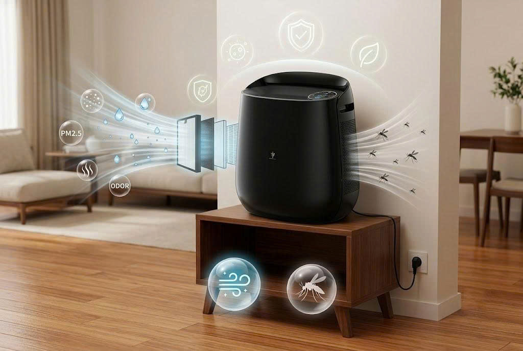 Vừa bắt muỗi, vừa lọc không khí: Mua 1 được tới 2 chức năng với máy lọc không khí Sharp FP-JM30V-B