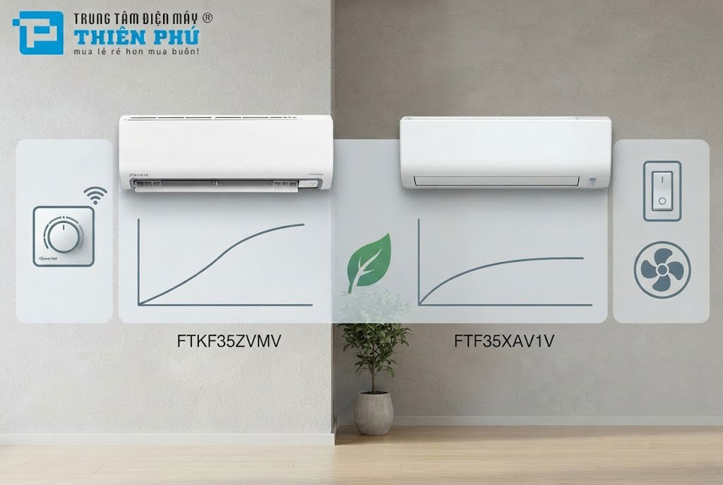 So sánh điều hòa Daikin FTKF35ZVMV và FTF35XAV1V có chất lượng khác nhau nhiều không?