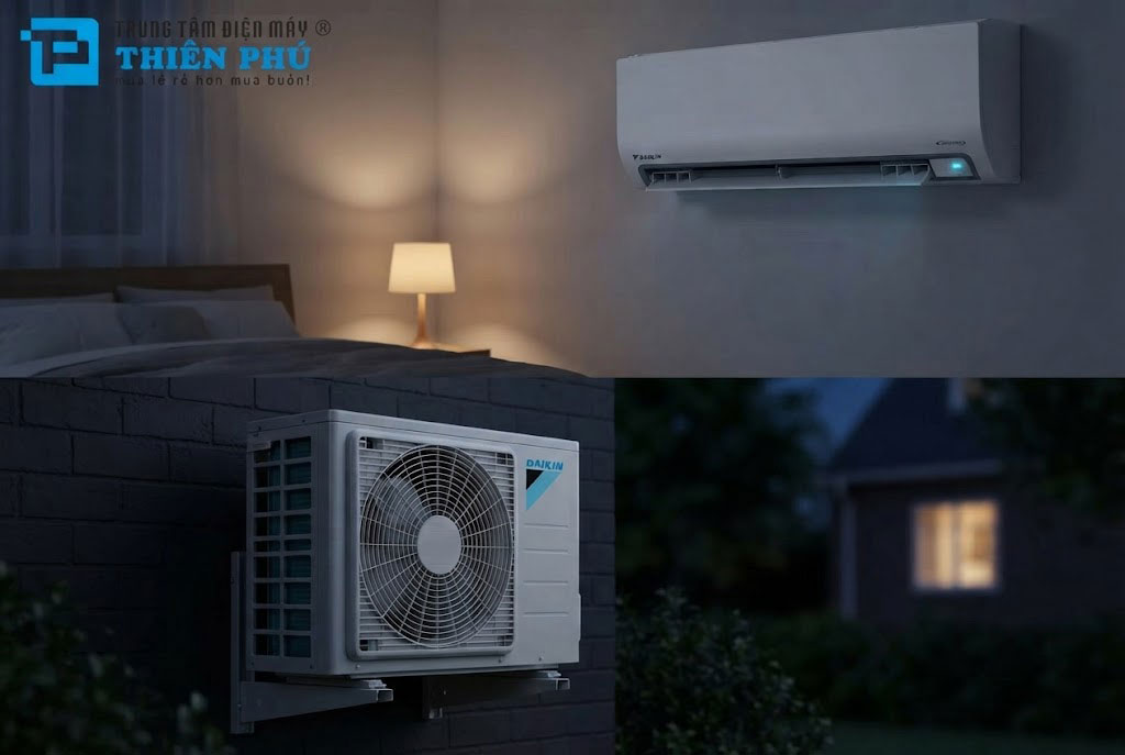 Đánh giá độ ồn của dàn nóng và dàn lạnh điều hòa Daikin FTKB35ZVMV khi dùng ban đêm