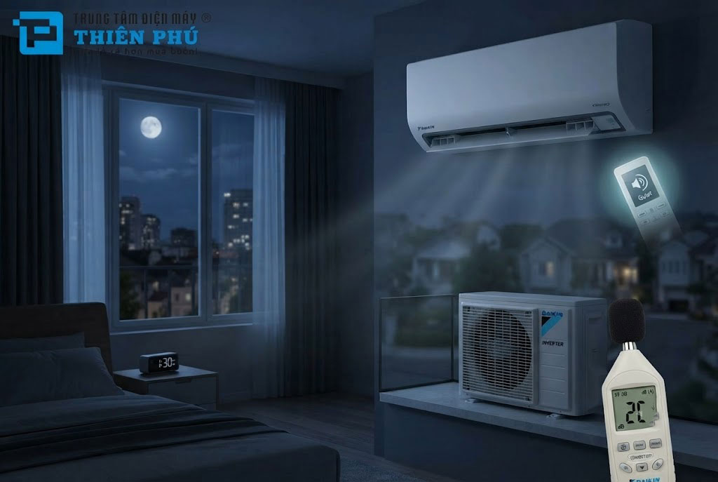 Đánh giá độ ồn của dàn nóng và dàn lạnh điều hòa Daikin FTKB35ZVMV khi dùng ban đêm