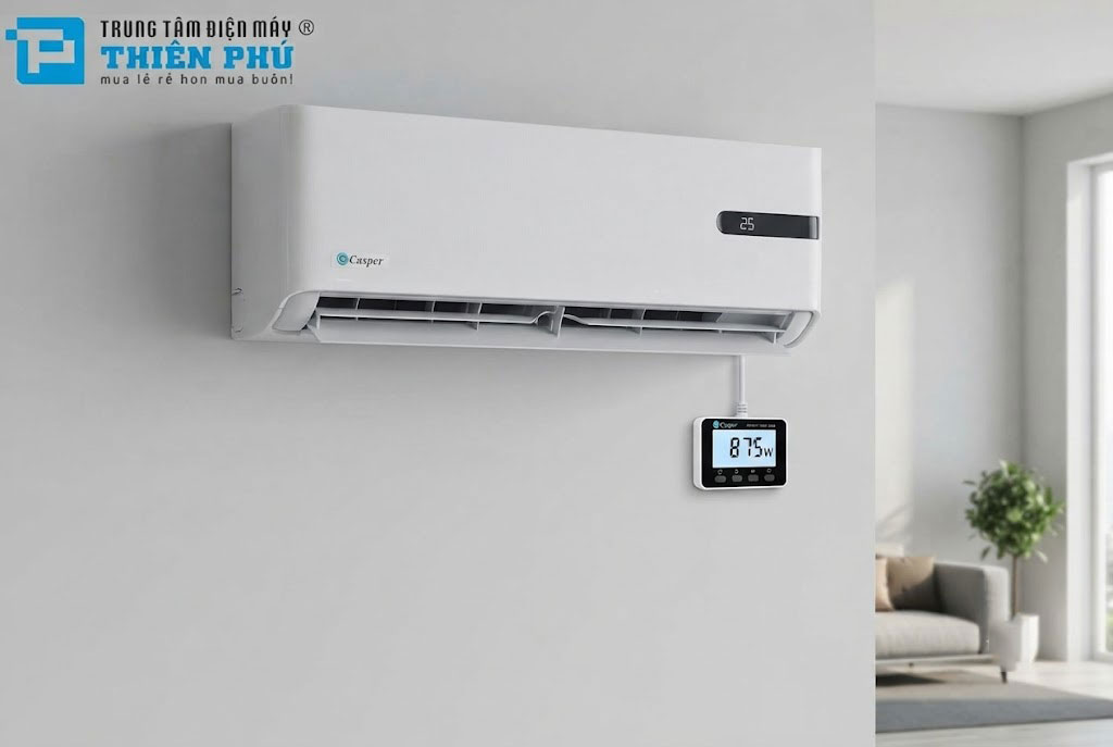 Công suất tiêu thụ điện thực tế của điều hòa Casper 12000btu GC-12IB36 là bao nhiêu Watt?