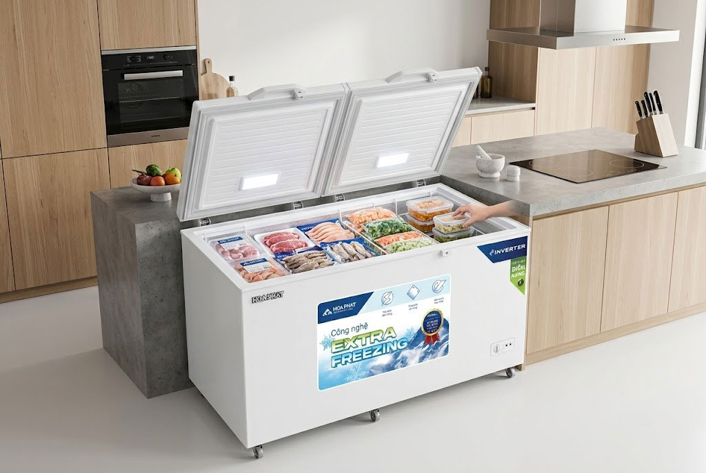 Tủ đông Hòa Phát HPF AD8783 thiết kế hiện đại, bảo quản thực phẩm hiệu quả