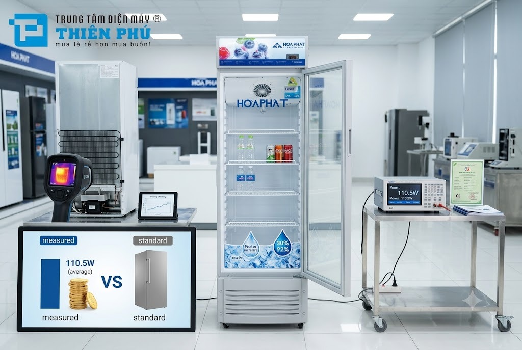 Tủ mát Hòa Phát 242 lít HSR D6242 có công suất bao nhiêu? Có tiết kiệm điện như quảng cáo?