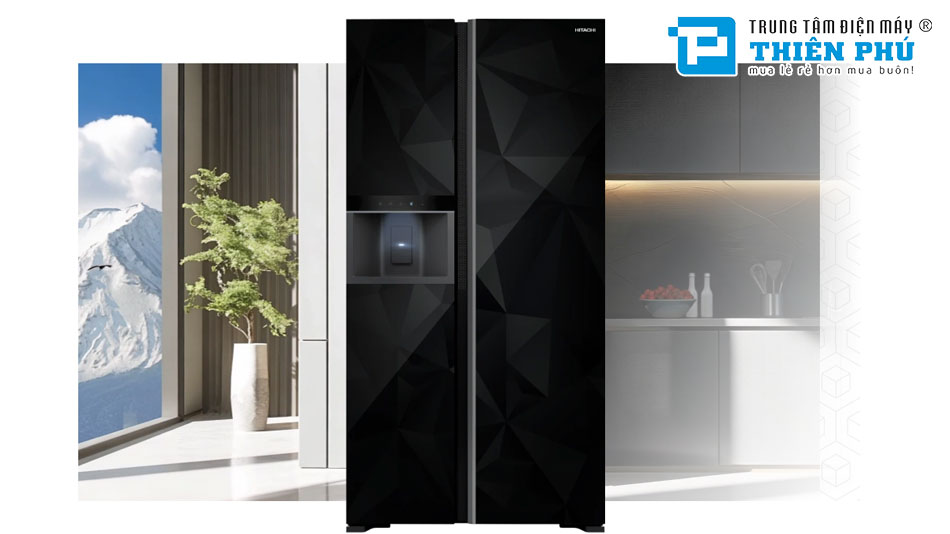 Tủ Lạnh Hitachi HRSN9698ESICUVN Side By Side Inverter 637 Lít