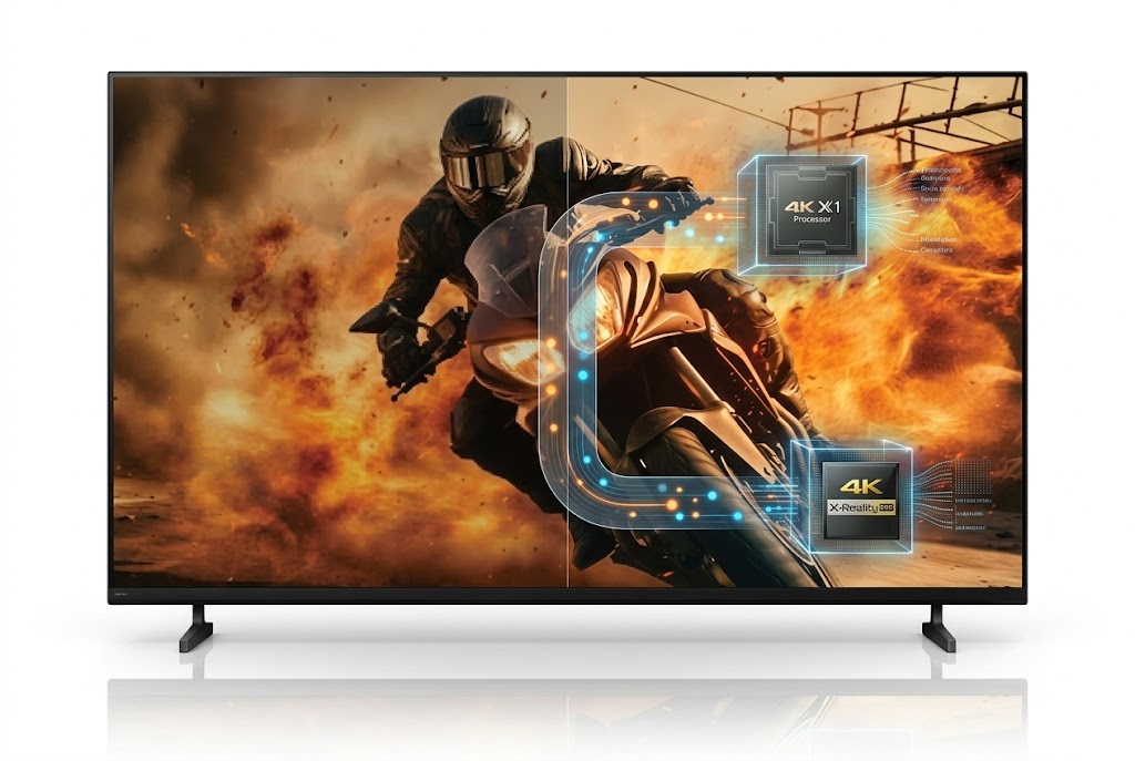Bộ xử lý 4K X1 và 4K X-Reality PRO trên tivi Sony K-75S20M2 nâng cấp hình ảnh cũ như thế nào?