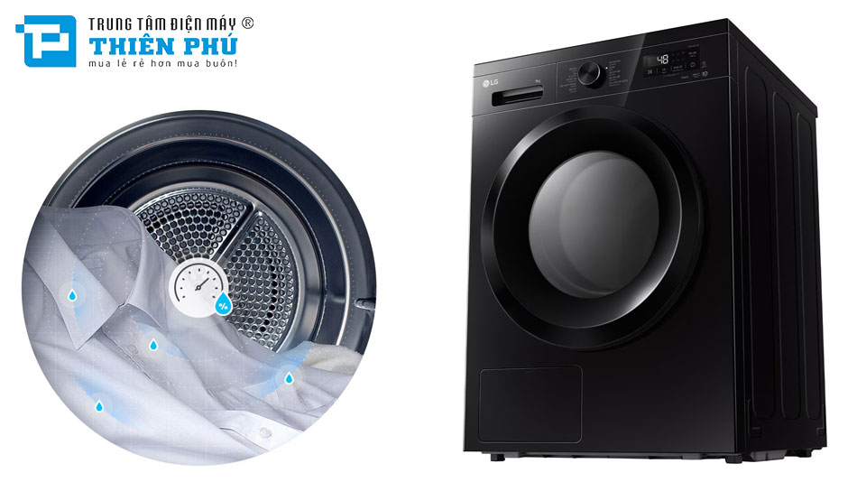 Máy sấy quần áo LG 9kg RB09NHP5O ứng dụng nhiều công nghệ thông minh và thiết thực