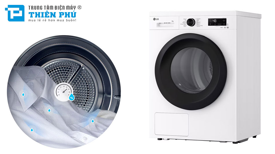 Máy Sấy Quần Áo LG RB09NHP5W Inverter 9Kg