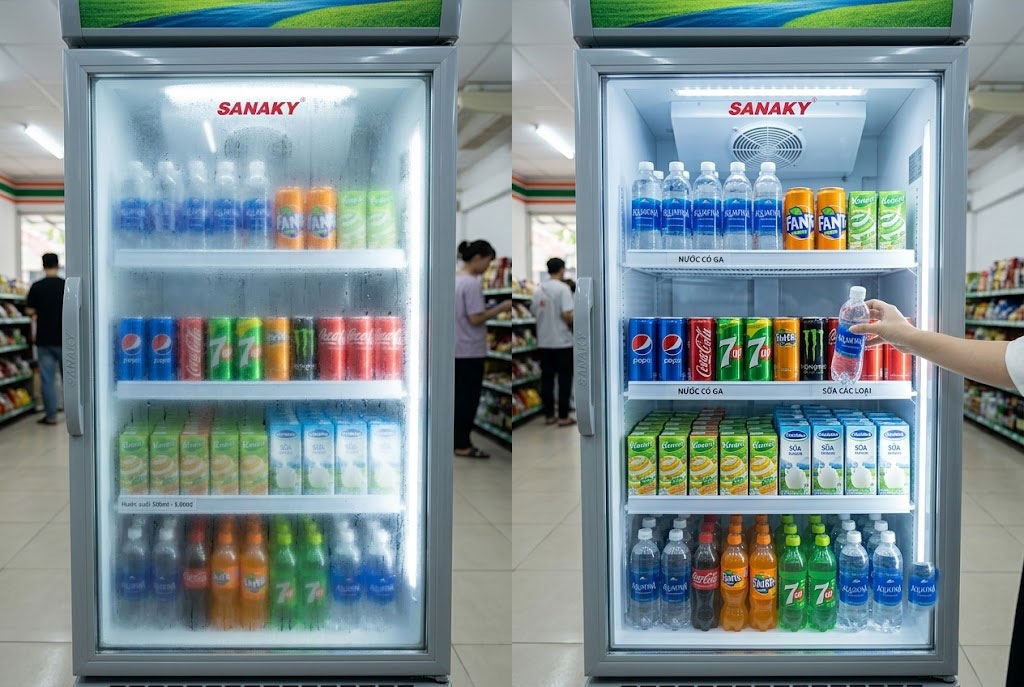 Công nghệ kính Low-E trên tủ mát Sanaky có thực sự chống đọng sương tốt?
