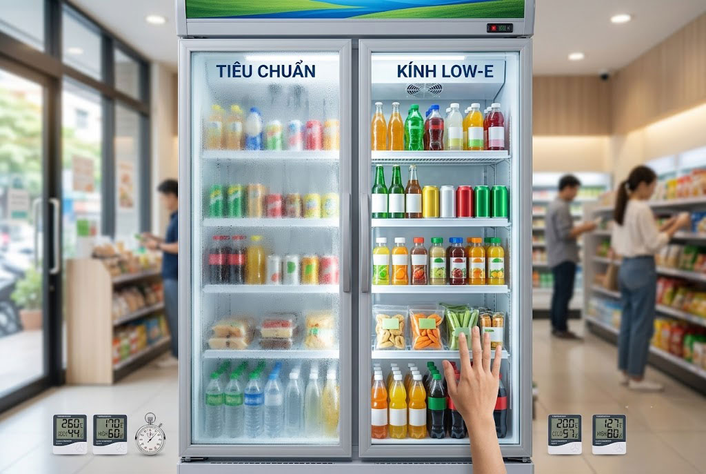 Công nghệ kính Low-E trên tủ mát Sanaky có thực sự chống đọng sương tốt?