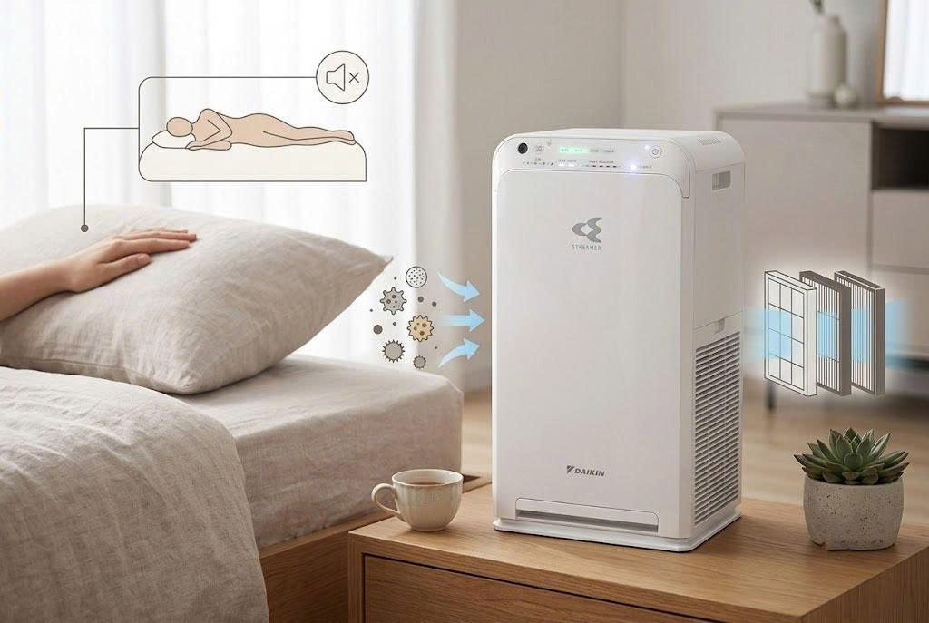 5 Lý do máy lọc không khí Daikin MC40UVM6-7 trở thành máy lọc quốc dân cho phòng ngủ