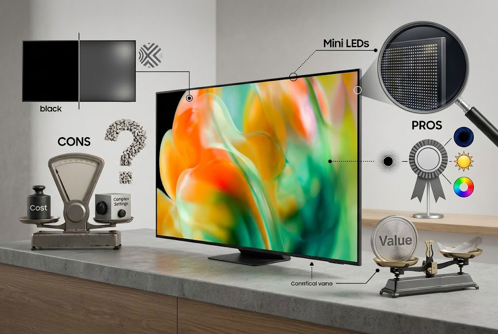 Có nên mua tivi Samsung Mini LED UA55M8XHAKXXV không? Đánh giá ưu nhược điểm chi tiết