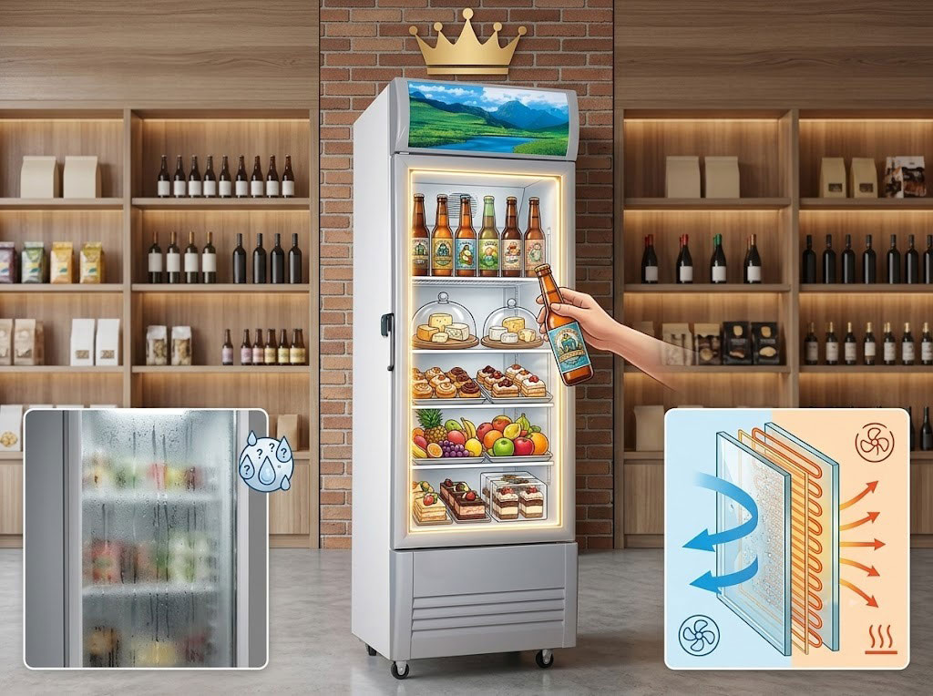Tại sao hệ thống sưởi kính nén khí biến tủ mát Sanaky VH-308KL thành vua trưng bày phân khúc 240L?