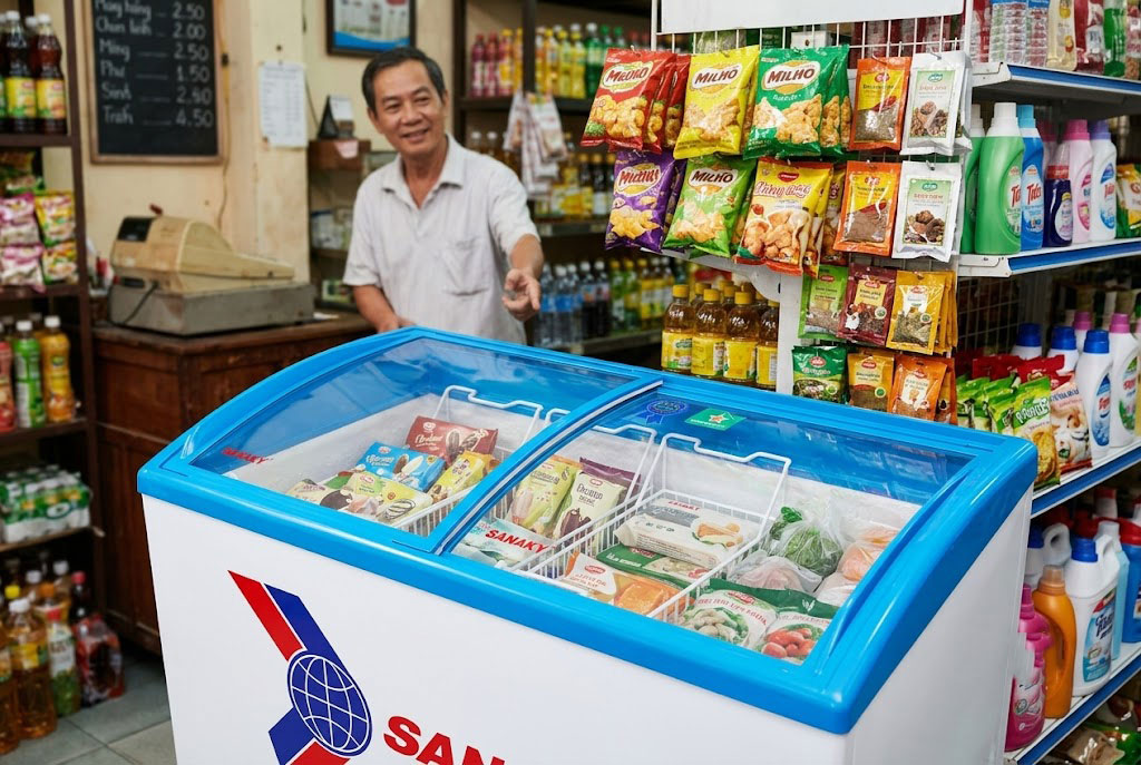 Review tủ đông Sanaky VH-3899K3 mặt kính lùa: Đáng mua nhất cho tiệm tạp hóa?