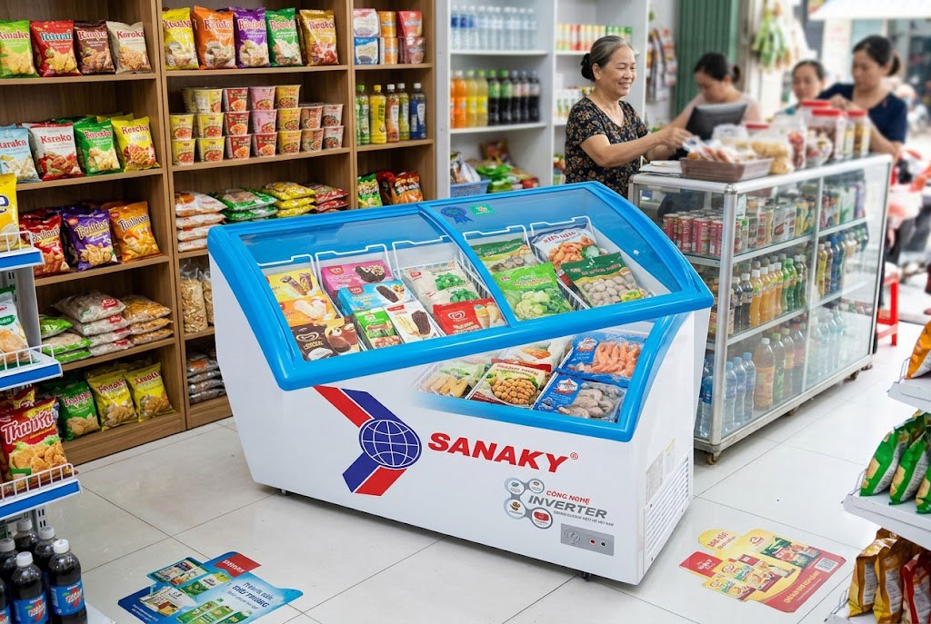 Review tủ đông Sanaky VH-3899K3 mặt kính lùa: Đáng mua nhất cho tiệm tạp hóa?