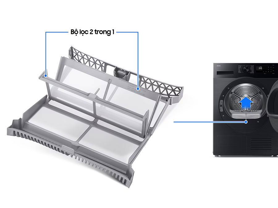 Máy sấy quần áo Samsung Heatpump DV90CGC2A0AB/SV hiện đại ứng dụng nhiều công nghệ