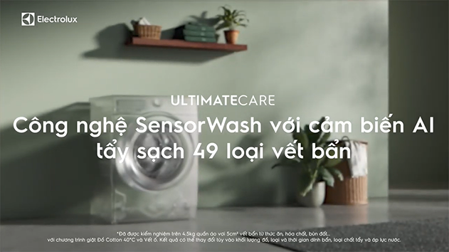 Cảm biến AI SensorWash trên máy giặt Electrolux 10kg EWF1043R7SC hoạt động thế nào? Có tác dụng gì?