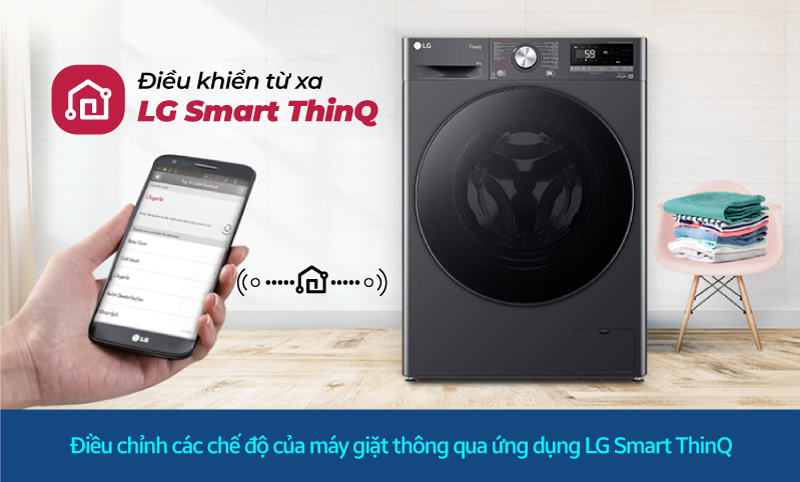 Hướng dẫn cách kết nối điện thoại với máy giặt LG cửa trên FX1414S3KA