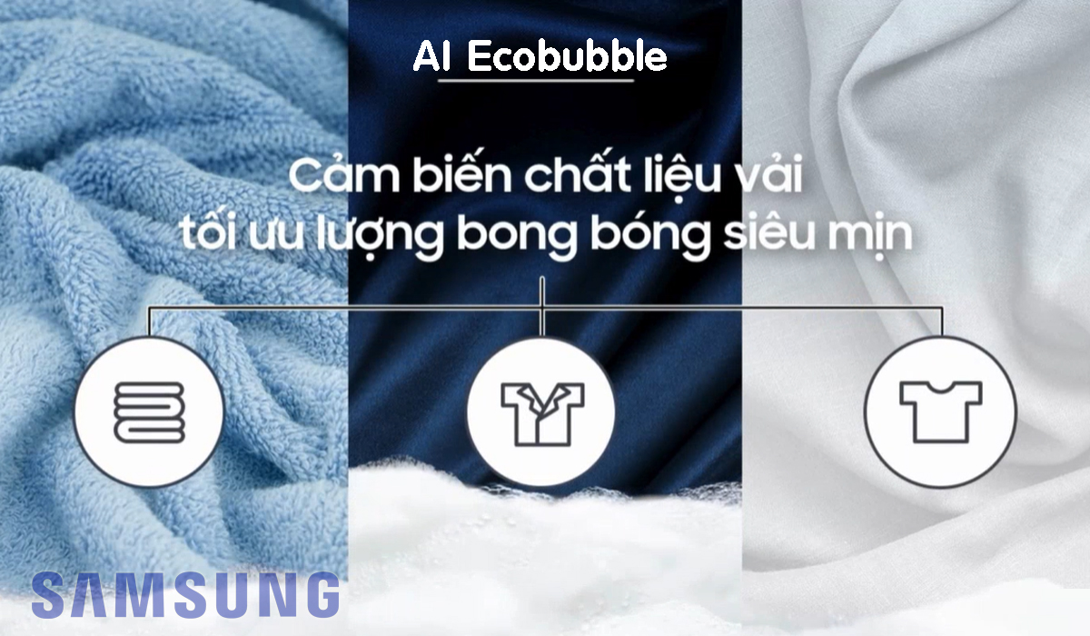 Công nghệ AI EcoBubble trên máy giặt Samsung 10kg WW10DB7U34GBSV có gì đặc biệt