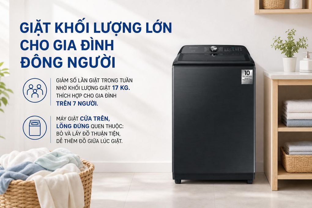 Công nghệ Smart Check trên máy giặt Samsung lồng đứng WA40F17E7CSV có gì đặc biệt 