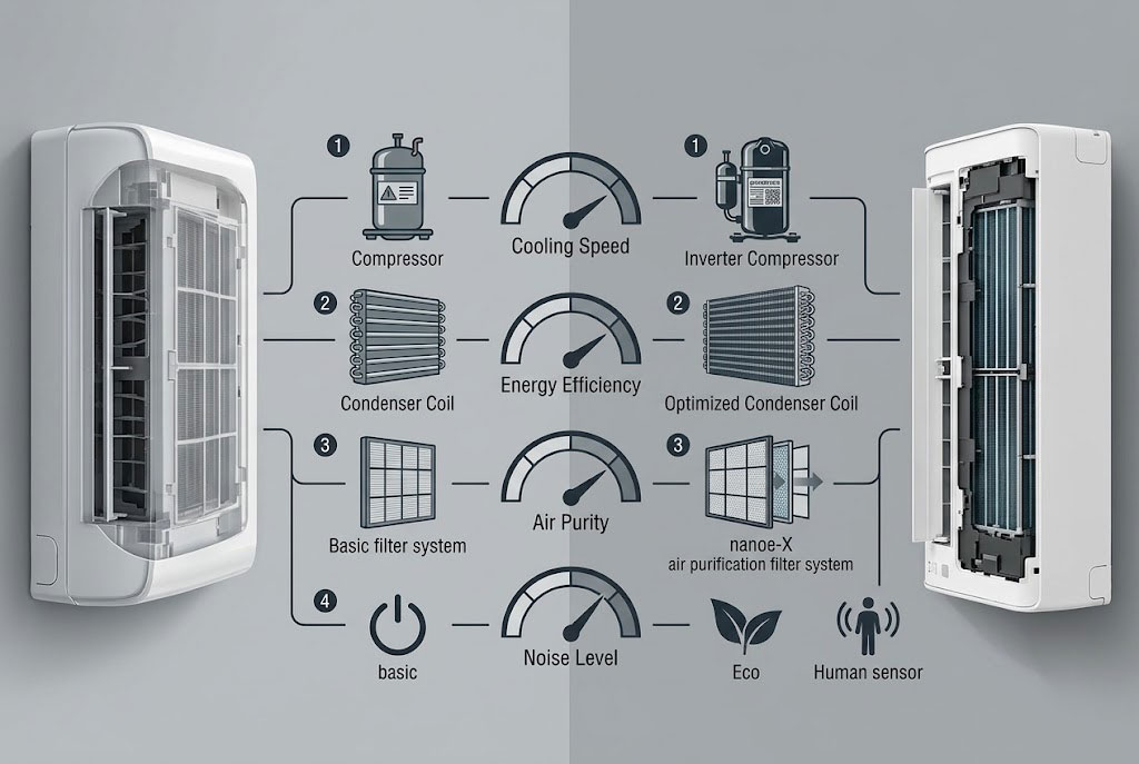 So sánh điều hòa Casper QH-12IU36A và Panasonic CS-XZ12BKH-8 có chất lượng khác nhau thế nào?