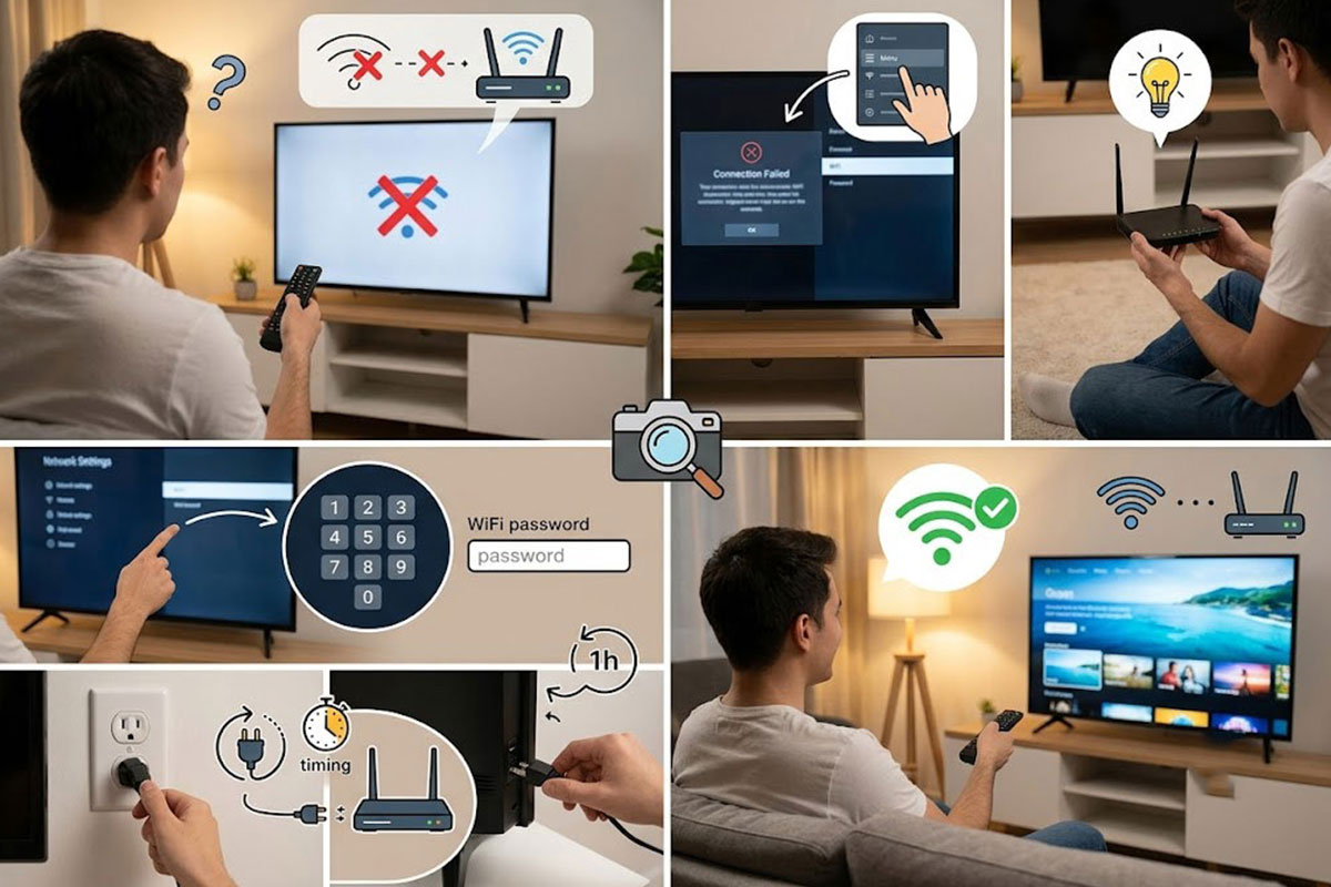 Cách xử lý lỗi tivi không kết nối được Wifi tại nhà mà không cần gọi thợ