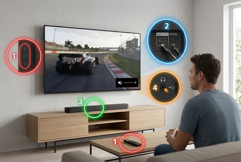Tivi Sony bị mất tiếng hoàn toàn: Kiểm tra ngay 4 vị trí này trước khi gọi thợ