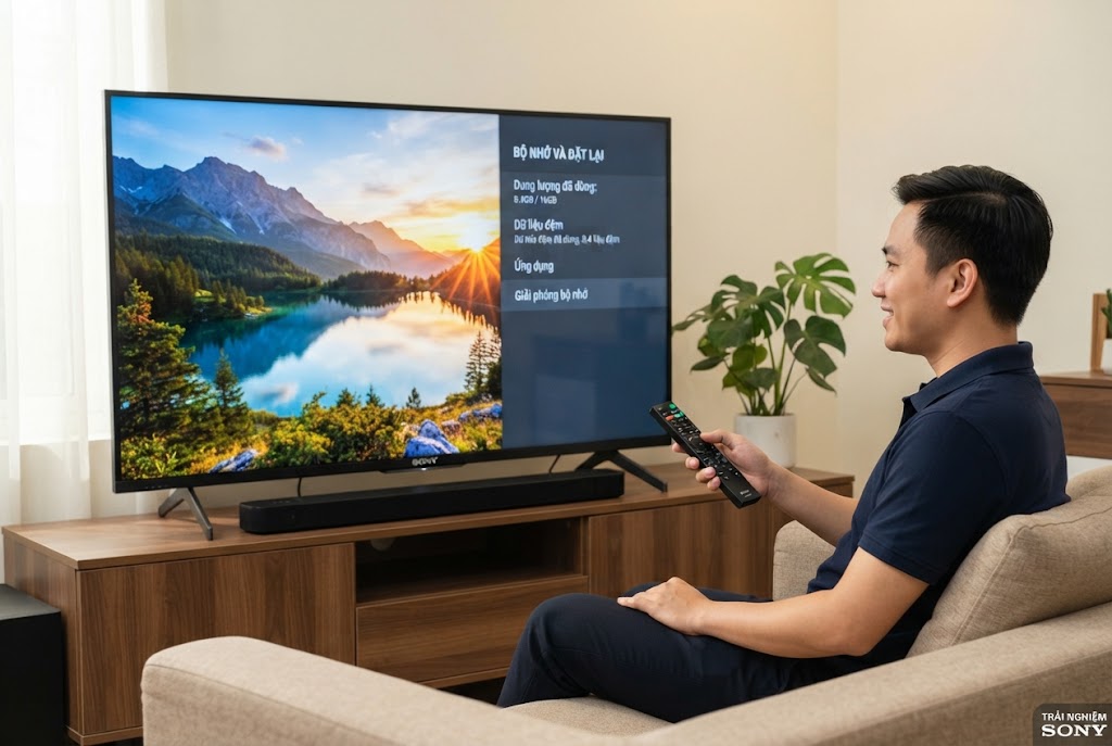 Cách giải phóng bộ nhớ tivi Sony giúp máy hết đơ, chạy mượt như mới mua