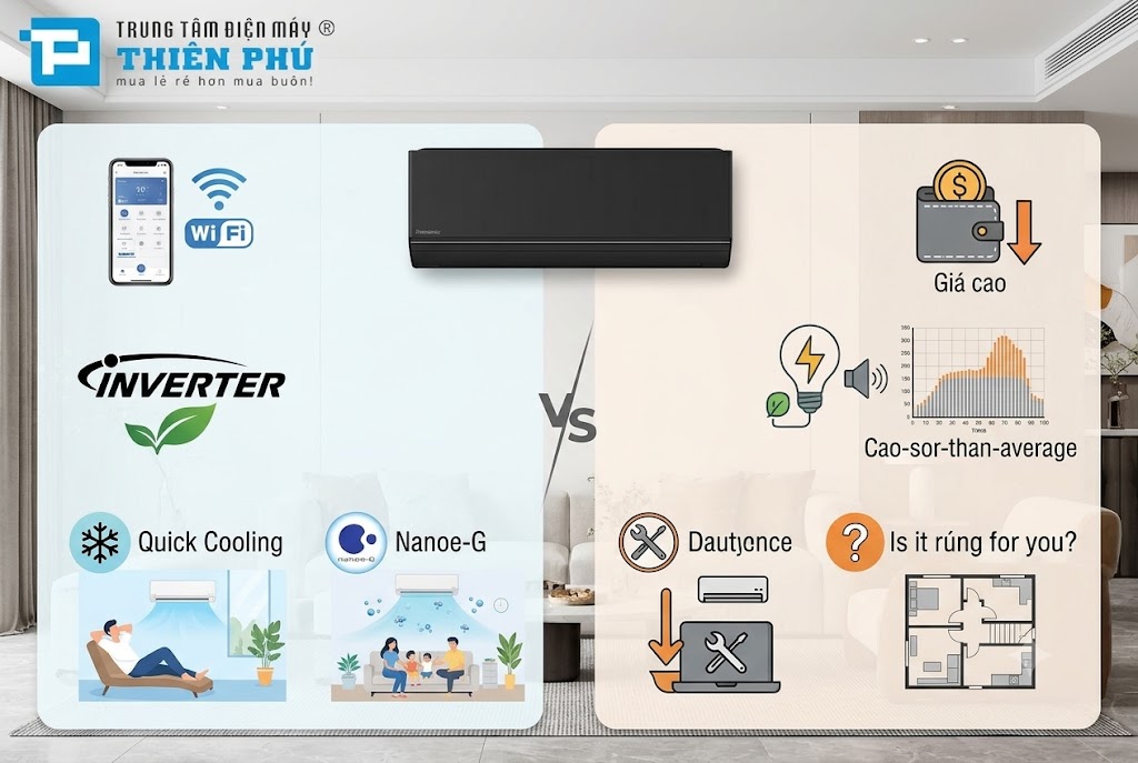 Có nên mua điều hòa Panasonic CS-AU9BKH-8 không? Ưu và nhược điểm cần biết trước khi xuống tiền