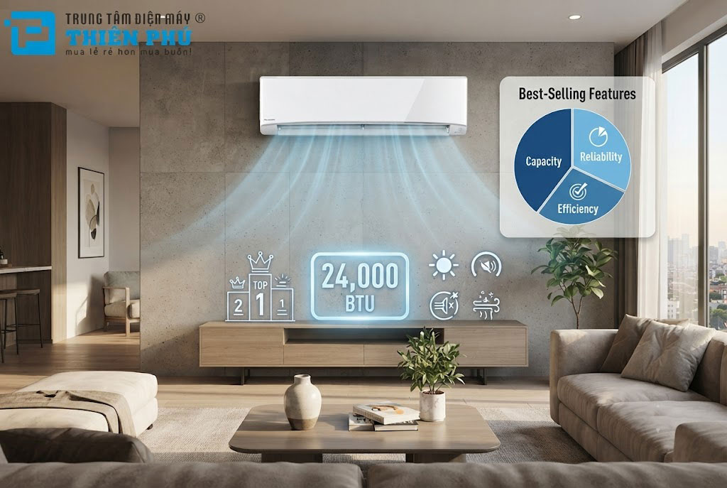 Lý do điều hòa Panasonic CS-N24AKH-8 lọt TOP điều hòa 24000btu bán chạy nhất hiện nay