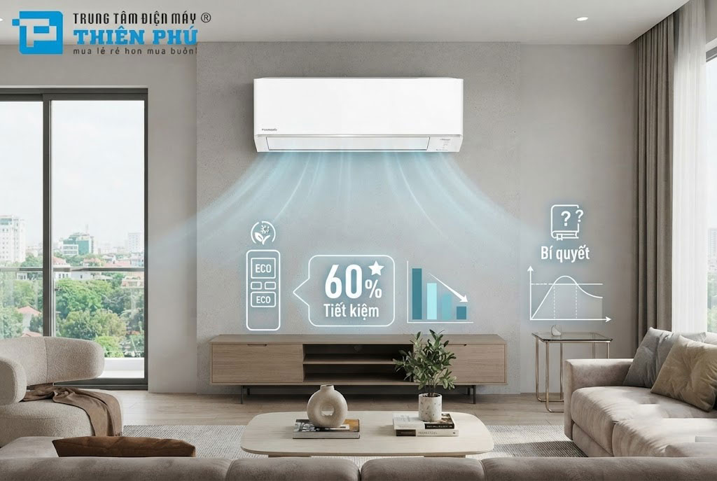 Bí quyết dùng điều hòa Panasonic inverter CS-RU9CKH-8D tiết kiệm đến 60% điện năng