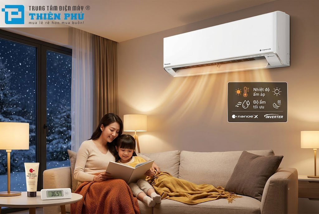 Trải nghiệm đêm đông cùng điều hòa Panasonic CS-XZ24BKH-8: Chế độ sưởi ấm có làm khô da?