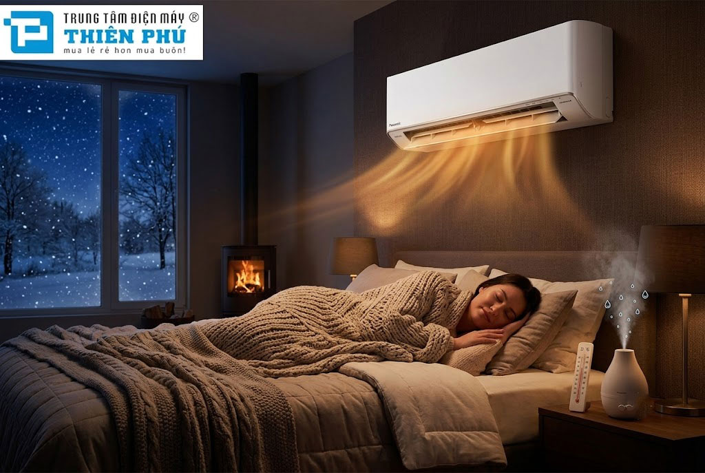 Trải nghiệm đêm đông cùng điều hòa Panasonic CS-XZ24BKH-8: Chế độ sưởi ấm có làm khô da?