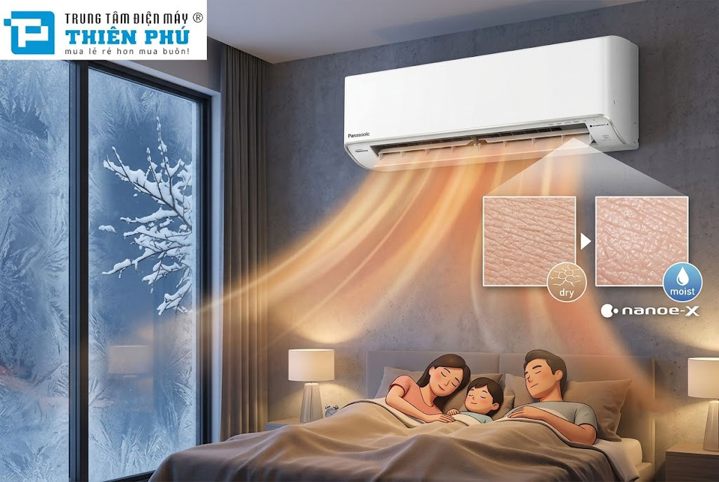 Trải nghiệm đêm đông cùng điều hòa Panasonic CS-XZ24BKH-8: Chế độ sưởi ấm có làm khô da?