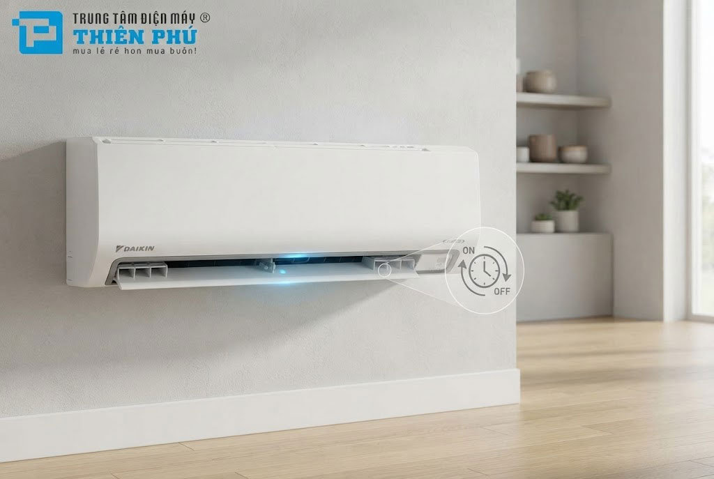 Hướng dẫn cài đặt hẹn giờ bật/tắt điều hòa Daikin inverter FTKB25ZVMV từ A đến Z