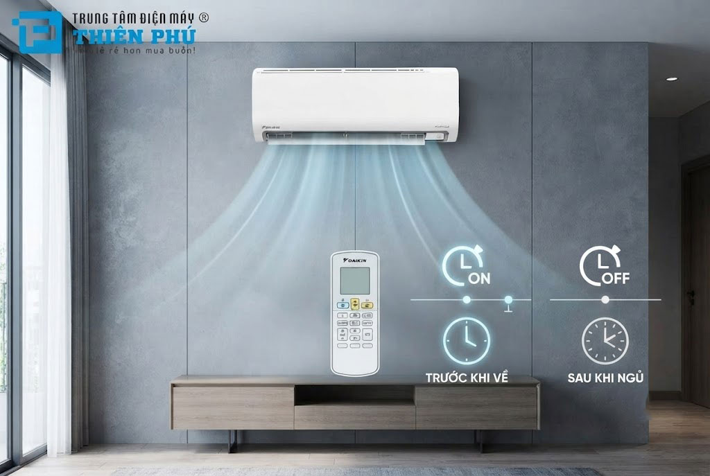 Hướng dẫn cài đặt hẹn giờ bật/tắt điều hòa Daikin inverter FTKB25ZVMV từ A đến Z