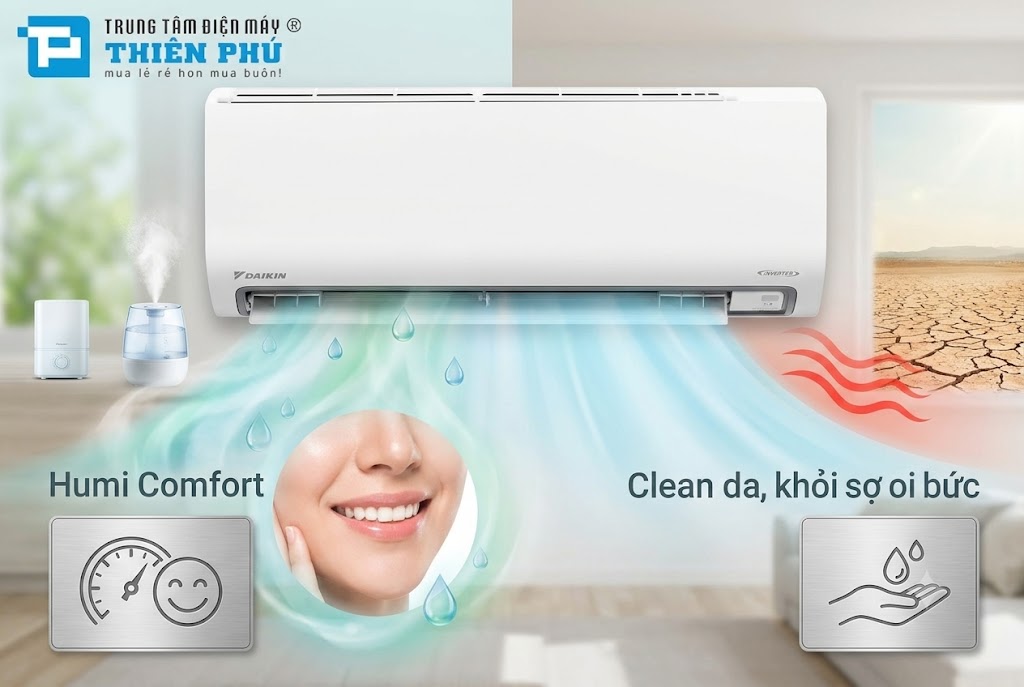 Công nghệ Humi Comfort trên điều hòa Daikin FTKF25ZVMV: Hết lo khô da, khỏi sợ oi bức