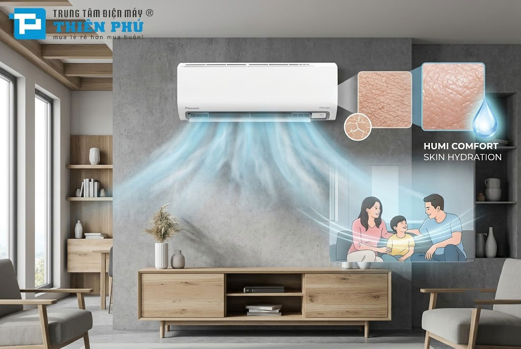 Công nghệ Humi Comfort trên điều hòa Daikin FTKF25ZVMV: Hết lo khô da, khỏi sợ oi bức