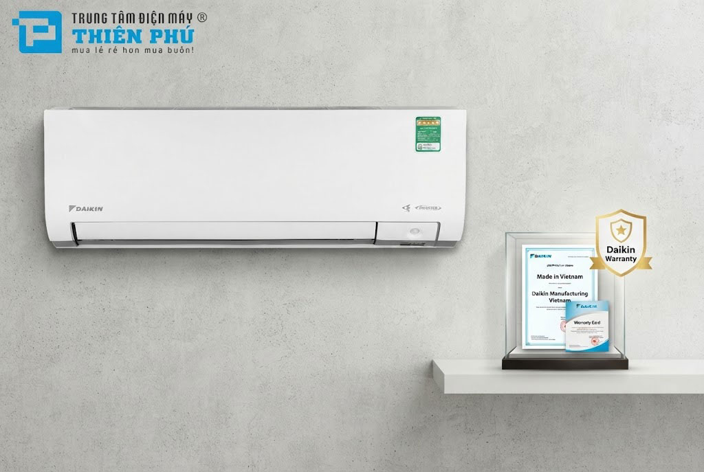 Xuất xứ và chế độ bảo hành của điều hòa Daikin 22000btu FTKM60AVMV như thế nào?
